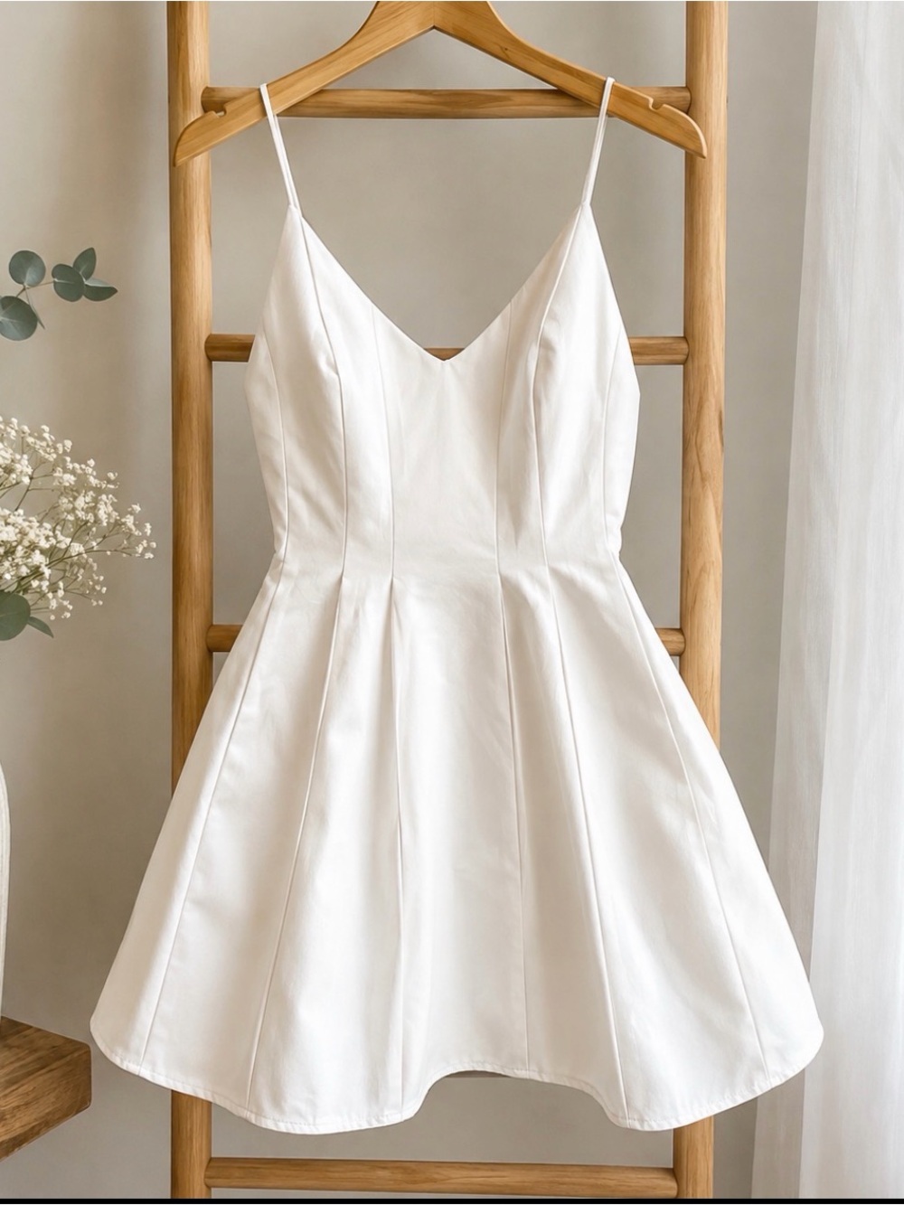 DO+BE white spaghetti strap ballerina pleated dress size small